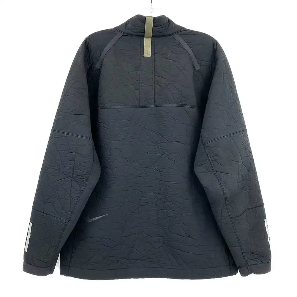 Nike Black Zip-Up Athletic Jacket | Regular L Lightweight Polyester